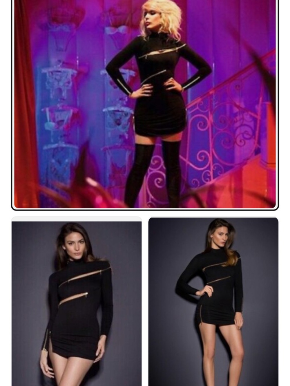 Agent Provocateur Black Dress with Gold Zippers Size 3 Have Two Hole - Picture 7 of 10